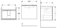 GEBERIT Acanto skříňka pod umyvadlo 59,5x53,5x47,5 cm zásuvka, pískově šedá   500.609.JL.2