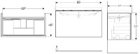GEBERIT Acanto skříňka pod umyvadlo 89x53,5x47,5 cm zásuvka, pískově šedá   500.612.JL.2