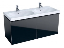 GEBERIT Acanto skříňka pod dvojumyvadlo 119x53,5x47,5 cm 2 zásuvky, černá   500.613.16.1