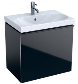 GEBERIT Acanto skříňka pod umyvadlo 59,5x53,5x41,6 cm zásuvka, černá   500.614.16.1