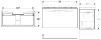 GEBERIT Acanto skříňka pod umyvadlo 89x53,5x41,6 cm zásuvka, pískově šedá   500.616.JL.2