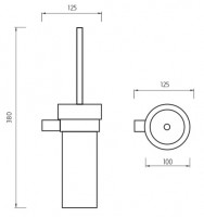 WC souprava NIMCO BORMO kartáč s nádobkou, rosené sklo   BR11094W-26