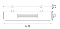 NIMCO NAVA police délka 600 mm, materiál plexisklo, povrchová úprava chrom/černý mat   NA X360