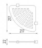 NIMCO NAVA police rohová 210x210 mm, materiál plexisklo, povrchová úprava chrom/černý mat   NA X211