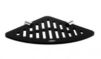NIMCO NAVA police rohová 210x210 mm, materiál plexisklo, povrchová úprava chrom/černý mat   NA X212