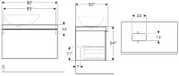 GEBERIT Citterio skříňka pod umyvadlo 88,4x54,3x50,4 cm zásuvka, šedohnědá taupe   500.560.JI.1