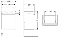 GEBERIT Citterio skříňka pod umývátko 44x55,4x31,6 cm dvířka, černá   500.555.JJ.1