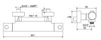 RAVAK Puri PU 033.00/150 baterie sprchová termostatická     X070116
