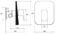 RAVAK 10° Free TD F 066.00 baterie sprchová podomítková bez přepínače pro R-box   X070137