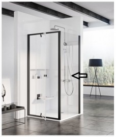 RAVAK Pivot Black sprchová pevná stěna PPS 90 rám černý, výplň sklo Transparent   90G70300Z1