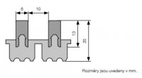 KORADO Mřížka podlahového konvektoru KORAFLEX 110/20 podélná, hliník tmavý bronz   PM-11020-L1200Y