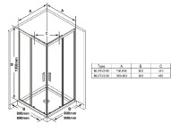RAVAK Blix Slim sprchový kout BLSRV2 90 rám lesklý alu, výplň sklo Transparent   X1LM70C00Z1