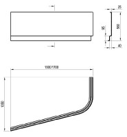 RAVAK Chrome panel k vaně 160 x 105 cm pravý, bílý   CZA6100A00