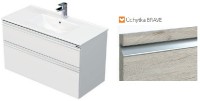 INTEDOOR BRAVE koupelnová skříňka s umyvadlem š. 1010 mm, 2 zásuvky   BR 100 2Z
