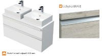 INTEDOOR BRAVE koupelnová skříňka s dvojumyvadlem na desku š. 1200 mm, 2 zásuvky   BR DESK 120D 2Z