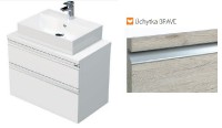 INTEDOOR BRAVE koupelnová skříňka s umyvadlem na desku š. 800 mm, 2 zásuvky   BR DESK 80 2Z