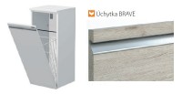 INTEDOOR BRAVE koupelnová skříňka nízká š. 350 mm, 1 dveře koš na prádlo   BR SN 35 1D K