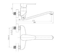 NOVASERVIS TITANIA SMART CHROM baterie umyvadlo/dřez nástěnná, bez výpusti, chrom   98070,0