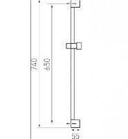 NOVASERVIS posuvný držák sprchy, délka 740 mm, rozměr tyče 35x15, hranatý, chrom   RAIL858,0