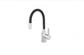 NOVASERVIS FERRO FLEXI baterie dřezová s elastickým ramenem, chrom/černá   70710,0C