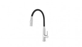 NOVASERVIS FERRO FLEXI baterie dřezová s elastickým ramenem a sprškou, chrom/černá   70730,0C