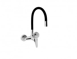 NOVASERVIS IRIS NEW FLEXI baterie dřezová s elastickým ramenem, 150 mm chrom/černá   94480,0C