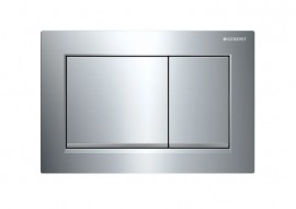 GEBERIT Omega30 ovládací tlačítko pro 2 splachování, plast, chrom lesk/chrom mat  115.080.KH.1