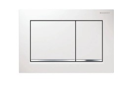 GEBERIT Omega30 ovládací tlačítko pro 2 splachování, plast, bílá/chrom lesk  115.080.KJ.1
