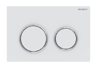 GEBERIT Omega20 ovládací tlačítko pro 2 splachování, plast, bílá mat/chrom lesk  115.085.JT.1