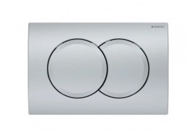 GEBERIT Delta01 ovládací tlačítko pro 2 splachování, plast, chrom mat  115.107.46.1