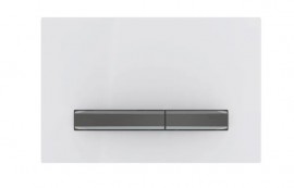 GEBERIT Sigma50 ovládací tlačítko pro 2 splachování, černý chrom/bílá  115.671.11.2