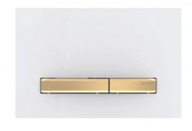 GEBERIT Sigma50 ovládací tlačítko pro 2 splachování, mosaz/bílá  115.672.11.2