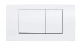 GEBERIT Twinline30 ovládací tlačítko pro 2 splachování, plast, bílá/chrom lesk  115.899.KJ.1