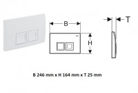 GEBERIT Delta35 ovládací tlačítko pro 2 splachování, plast, chrom lesk  115.135.21.5