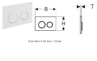 GEBERIT Omega20 ovládací tlačítko pro 2 splachování, plast, černá mat/černá  115.085.16.1