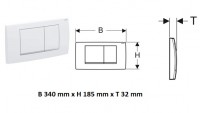 GEBERIT Twinline30 ovládací tlačítko pro 2 splachování, plast, bílá/chrom lesk  115.899.KJ.1