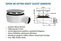 GELCO sifon vaničkový 90 extra nízký, suchý   GE90EXN