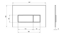 RAVAK Uni Slim ovládací tlačítko k WC, dvojité, černá mat   X01744