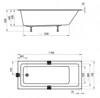 RAVAK 10° SLIM vana 1700 x 750 mm, bílá   CA71300000