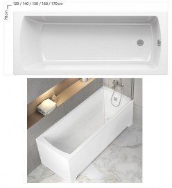 RAVAK CLASSIC II vana 1700 x 700 mm, bílá   CC51000000