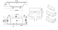 RAVAK FORMY 01 SLIM vana 1700 x 750 mm, bílá   C691300000