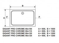 RAVAK GIGANT PRO CHROME sprchová vanička 100X90 bílá   XA04A701010