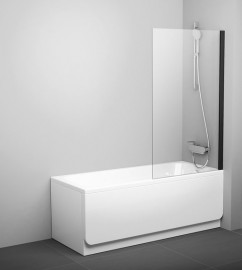 RAVAK vanová zástěna pevná PVS1 80 rám black, výplň sklo Transparent   79840300Z1