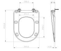 RAVAK UNI CHROME Flat WC sedátko, černá   X01795