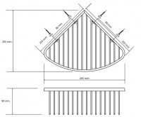 BEMETA GRAPHIT Polička do sprchy rohová 265x90x205 mm, mosaz metalická šedá, mat   156208312