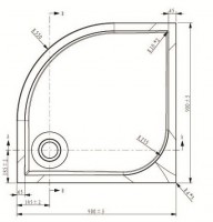 GELCO Q9 ERIKA sprchová vanička  900 x 900 mm, čtvrtkruhová, litý mramor, bílá   GC559