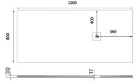 GELCO G5 MITIA sprchová vanička  1200 x 800 mm, obdélníková, litý mramor, bílá   PMB12080