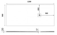 GELCO G5 MITIA sprchová vanička  1200 x 900 mm, obdélníková, litý mramor, černá   PMC12090