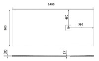 GELCO G5 MITIA sprchová vanička  1400 x 900 mm, obdélníková, litý mramor, bílá   PMB14090