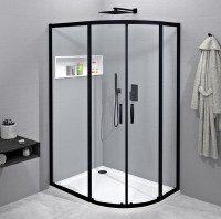 GELCO SIGMA SIMPLY BLACK sprchová zástěna 1000 x 800 mm čtvrtkruhová, posuvné dveře   GS1080B